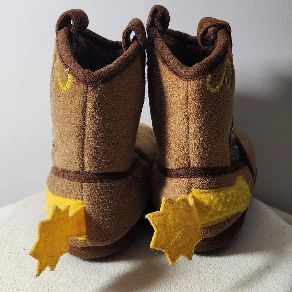 Toddler Boys Toy Story Woody Bullseye Plush Boot Slippers. Size 9/10